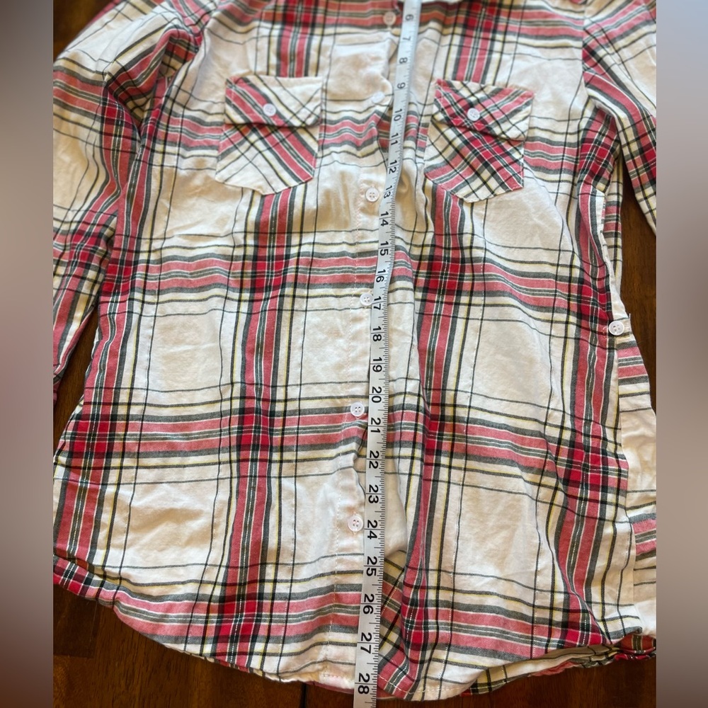 Matchstick size medium white and red plaid flannel - Picture 8 of 10